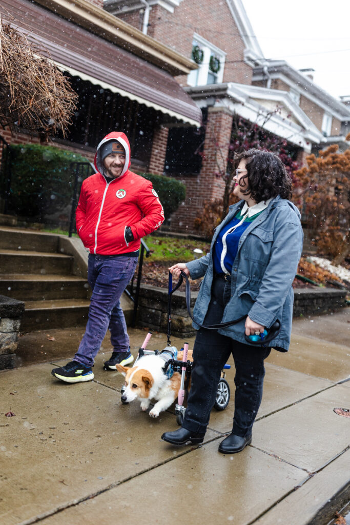 tilly project end of life photo session for henry the corgi in pittsburgh during he winter